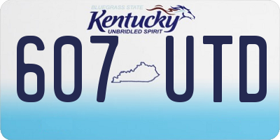 KY license plate 607UTD