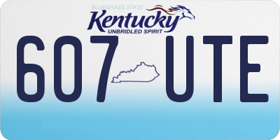 KY license plate 607UTE