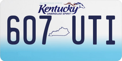 KY license plate 607UTI