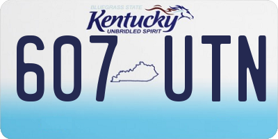 KY license plate 607UTN