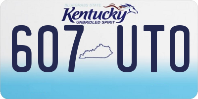 KY license plate 607UTO