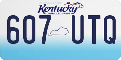KY license plate 607UTQ
