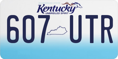 KY license plate 607UTR