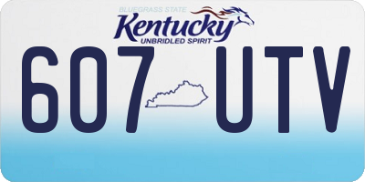 KY license plate 607UTV