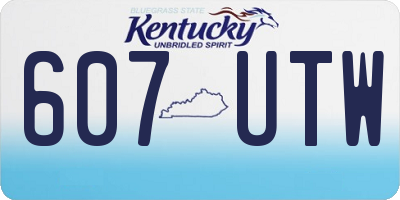 KY license plate 607UTW
