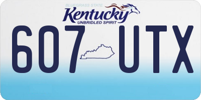 KY license plate 607UTX