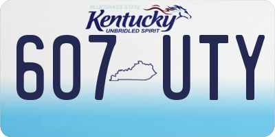 KY license plate 607UTY