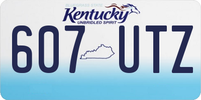 KY license plate 607UTZ