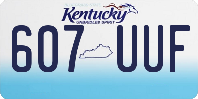 KY license plate 607UUF