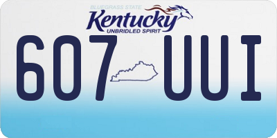 KY license plate 607UUI