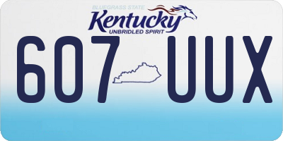KY license plate 607UUX