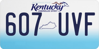KY license plate 607UVF
