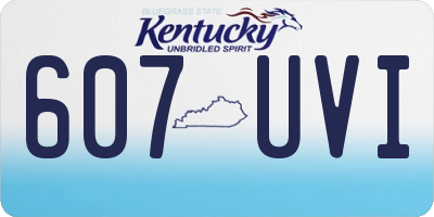 KY license plate 607UVI