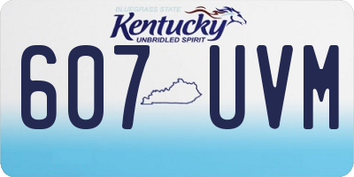 KY license plate 607UVM