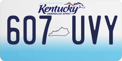 KY license plate 607UVY