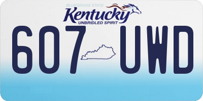 KY license plate 607UWD