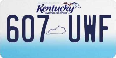 KY license plate 607UWF