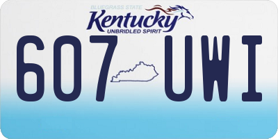KY license plate 607UWI