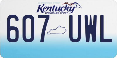 KY license plate 607UWL