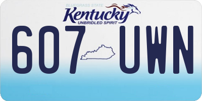 KY license plate 607UWN