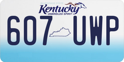 KY license plate 607UWP