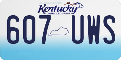 KY license plate 607UWS