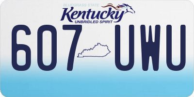 KY license plate 607UWU