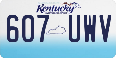 KY license plate 607UWV