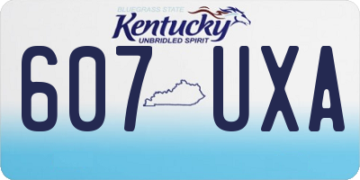 KY license plate 607UXA