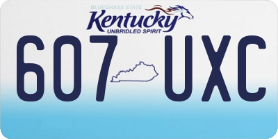 KY license plate 607UXC