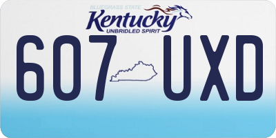 KY license plate 607UXD