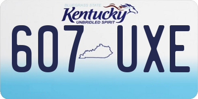KY license plate 607UXE