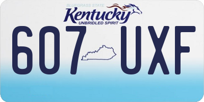 KY license plate 607UXF