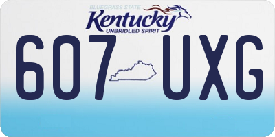 KY license plate 607UXG