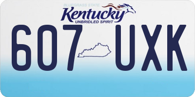 KY license plate 607UXK