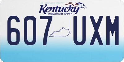 KY license plate 607UXM