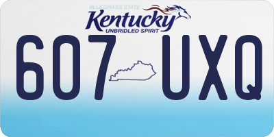 KY license plate 607UXQ
