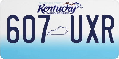 KY license plate 607UXR
