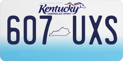 KY license plate 607UXS
