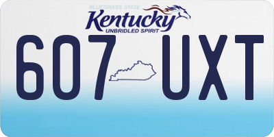KY license plate 607UXT