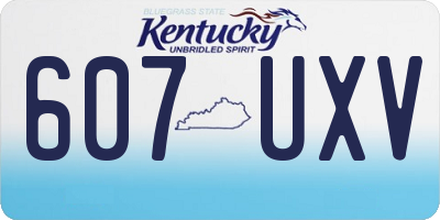 KY license plate 607UXV