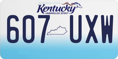 KY license plate 607UXW