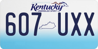 KY license plate 607UXX