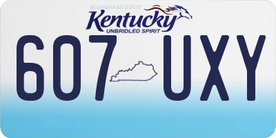 KY license plate 607UXY