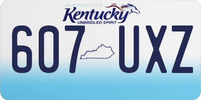 KY license plate 607UXZ