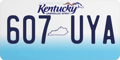 KY license plate 607UYA