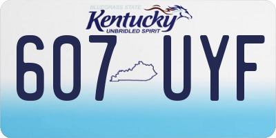 KY license plate 607UYF