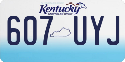 KY license plate 607UYJ
