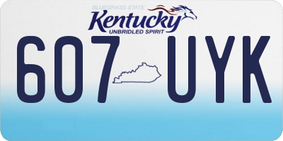 KY license plate 607UYK