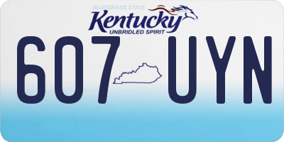 KY license plate 607UYN